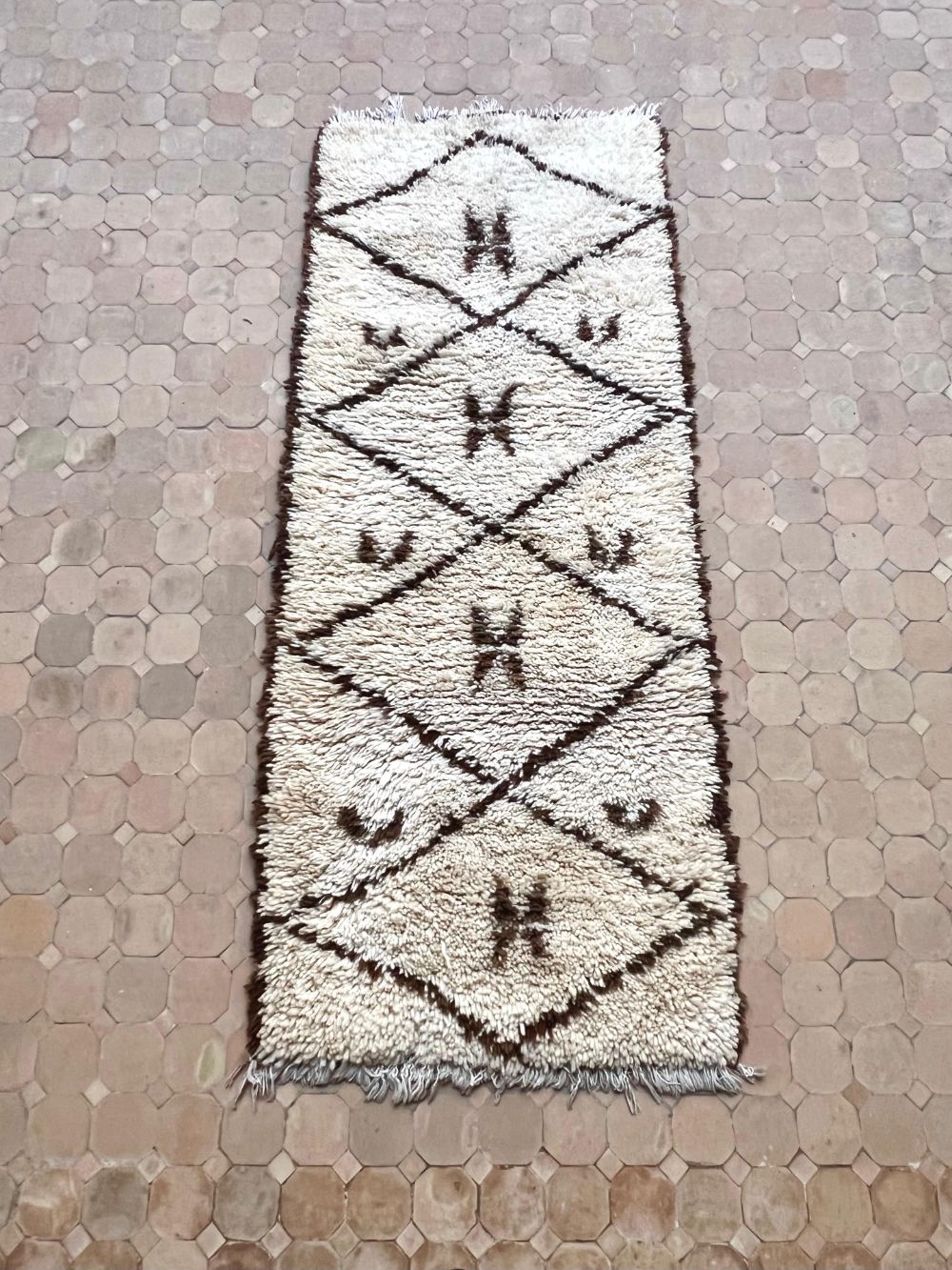 Marokkolainen vintage Azilal-matto 195x80cm