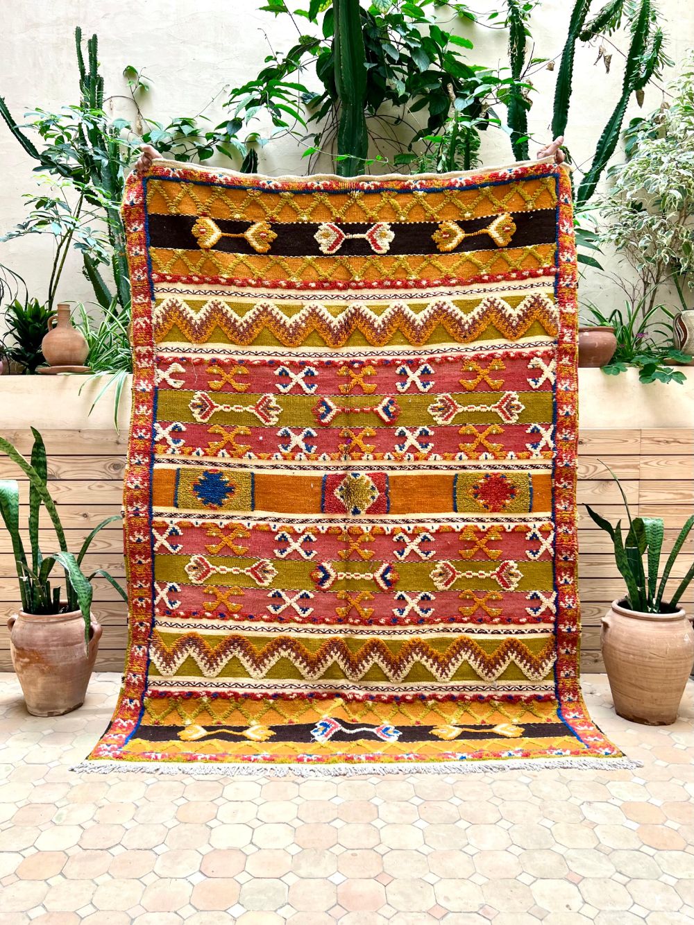 Marokkolainen nukaton matto 195x145cm