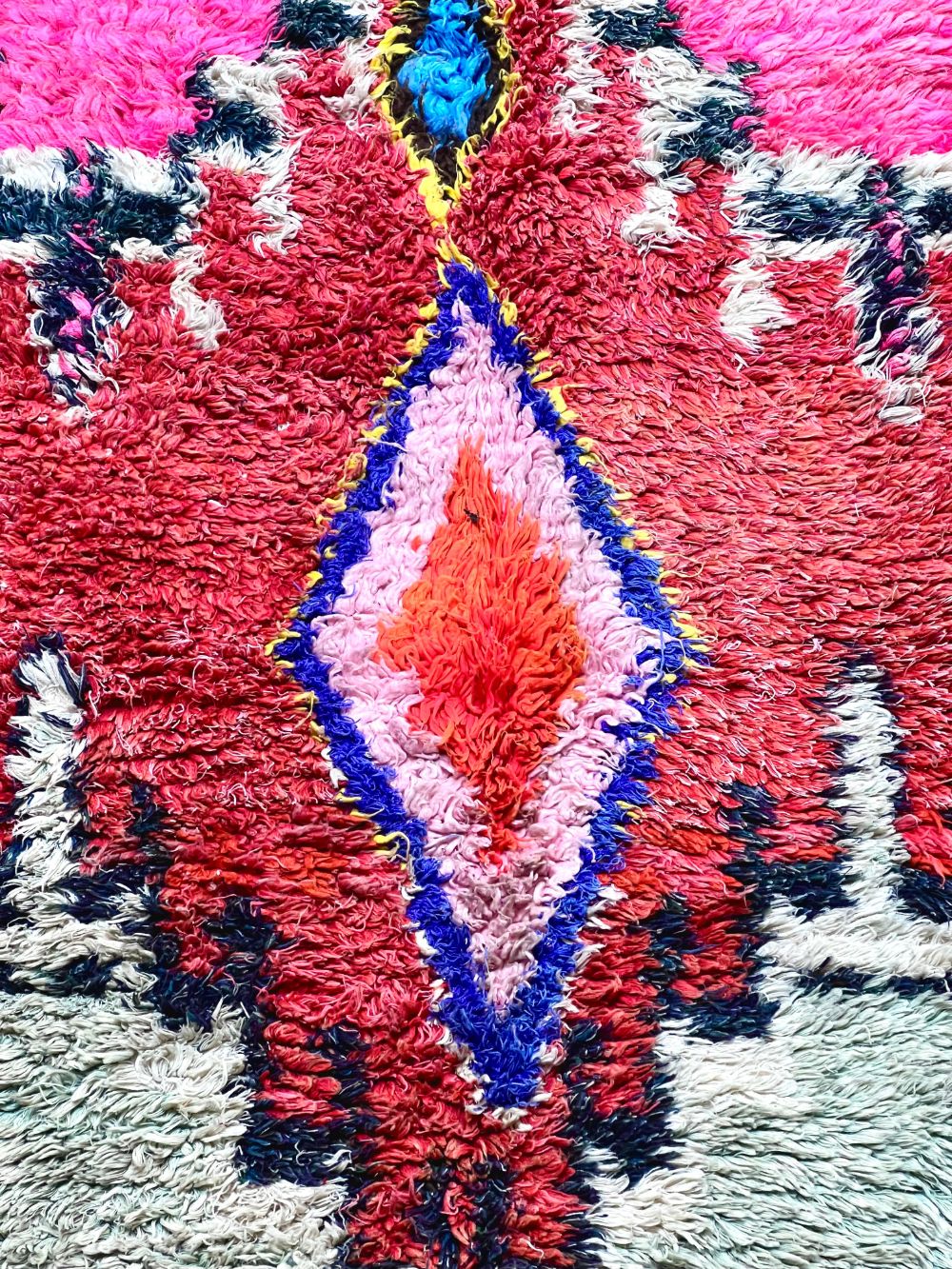 Moroccan Vintage Boucherouite Rug 210x105cm
