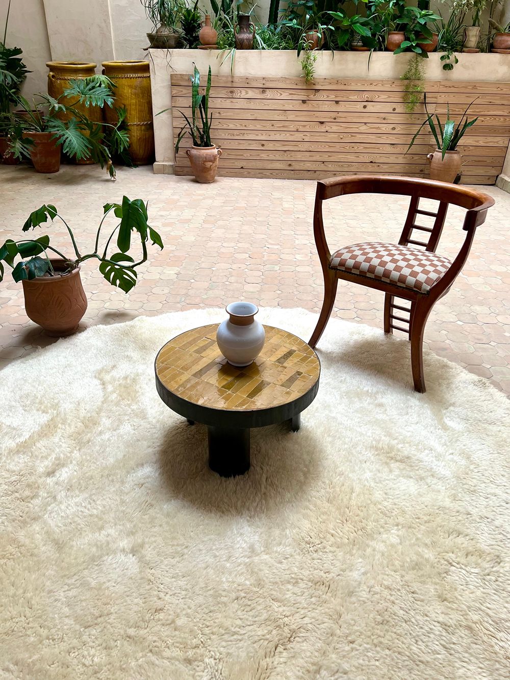 Moroccan Cream Round Rug 200cm