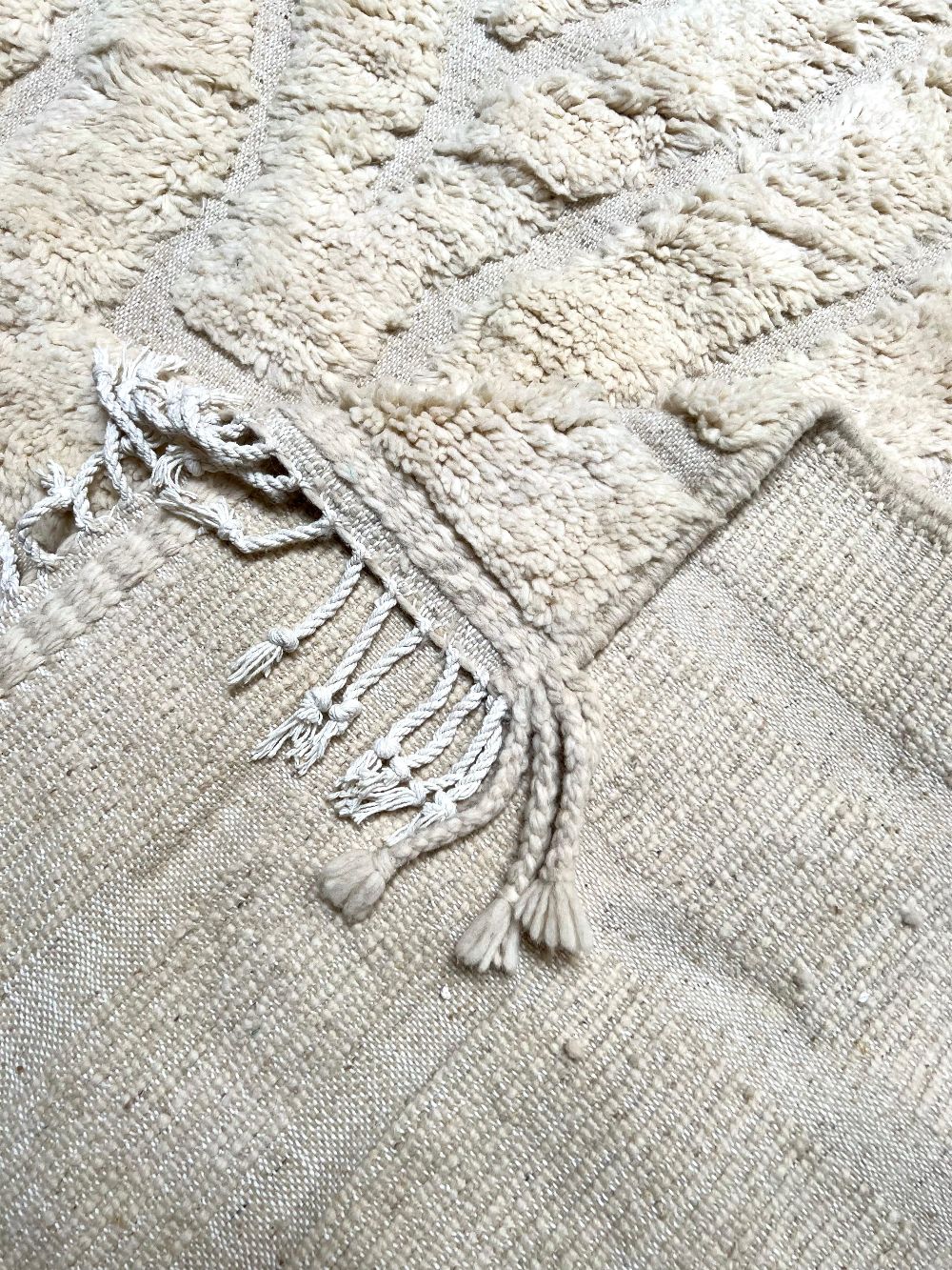 Moroccan All White Rug 345x245cm