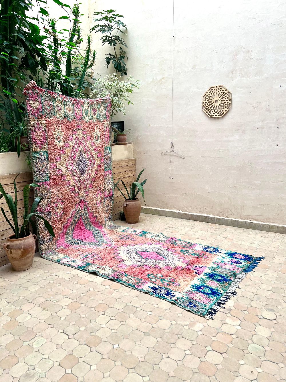 Jutta: Moroccan Vintage Boujaad runner Rug 355x125cm