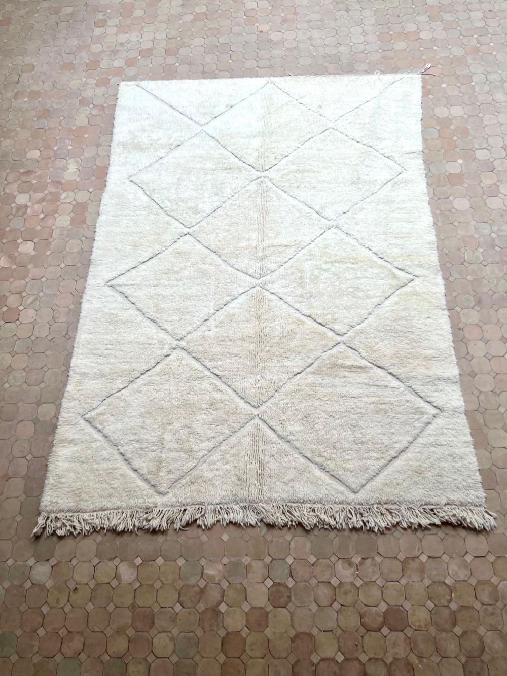 Moroccan All White Rug 300x200cm