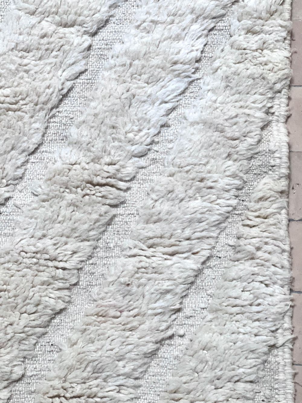 Moroccan All White Rug 295x245cm