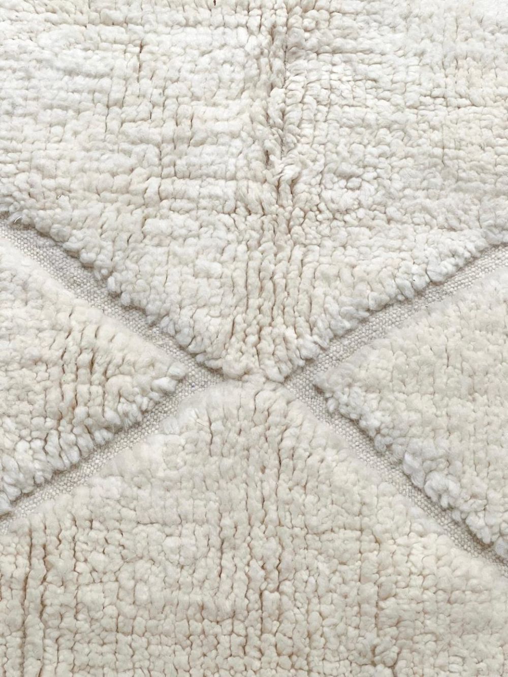 Moroccan All White Rug 235x160cm