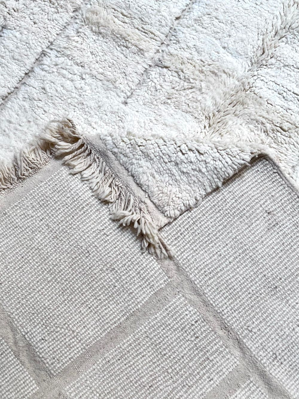 Moroccan All White Rug 300x195cm