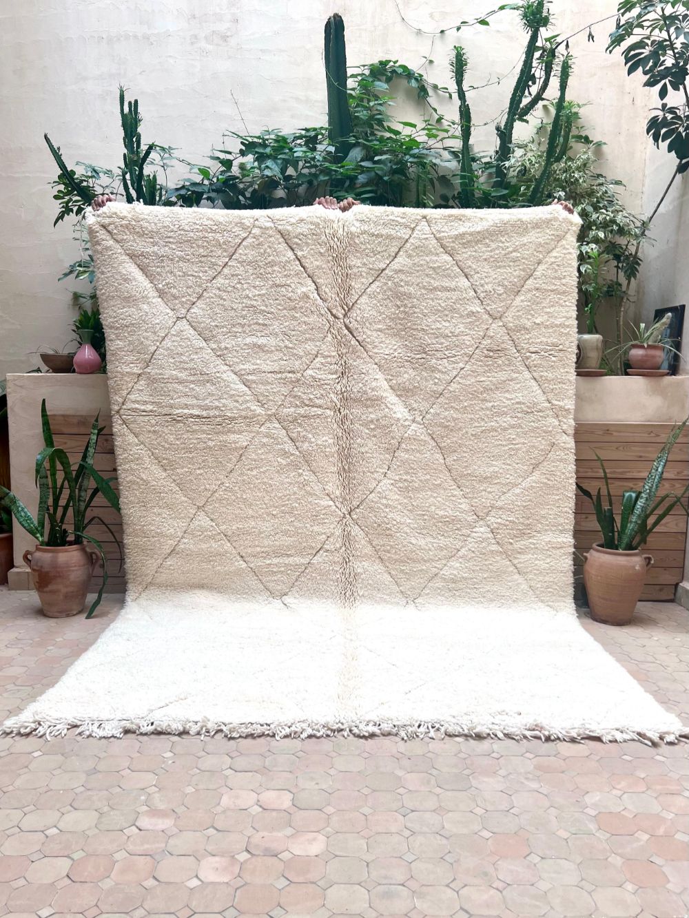 Moroccan All White Rug 300x210cm