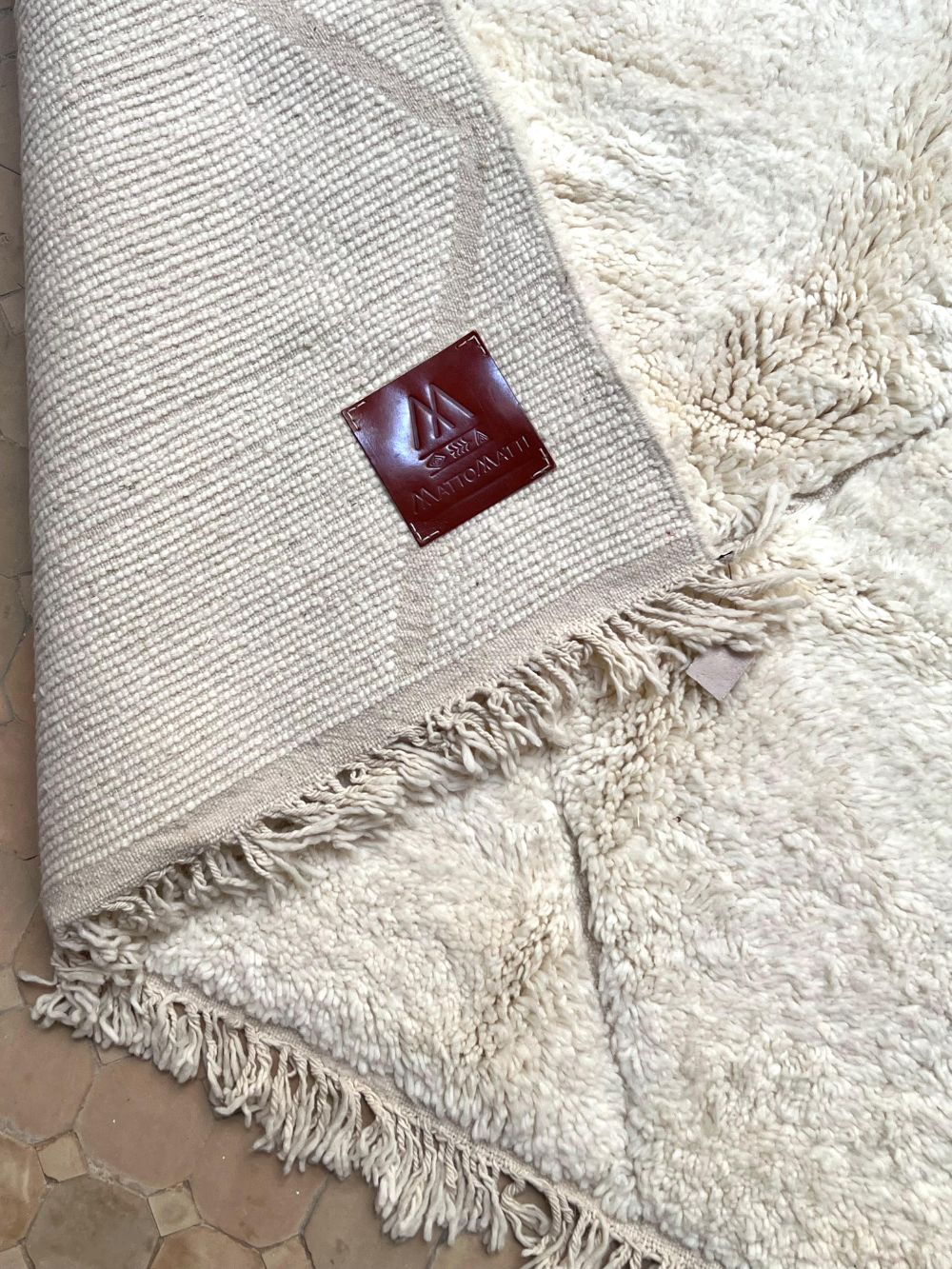 Moroccan All White Rug 295x195cm