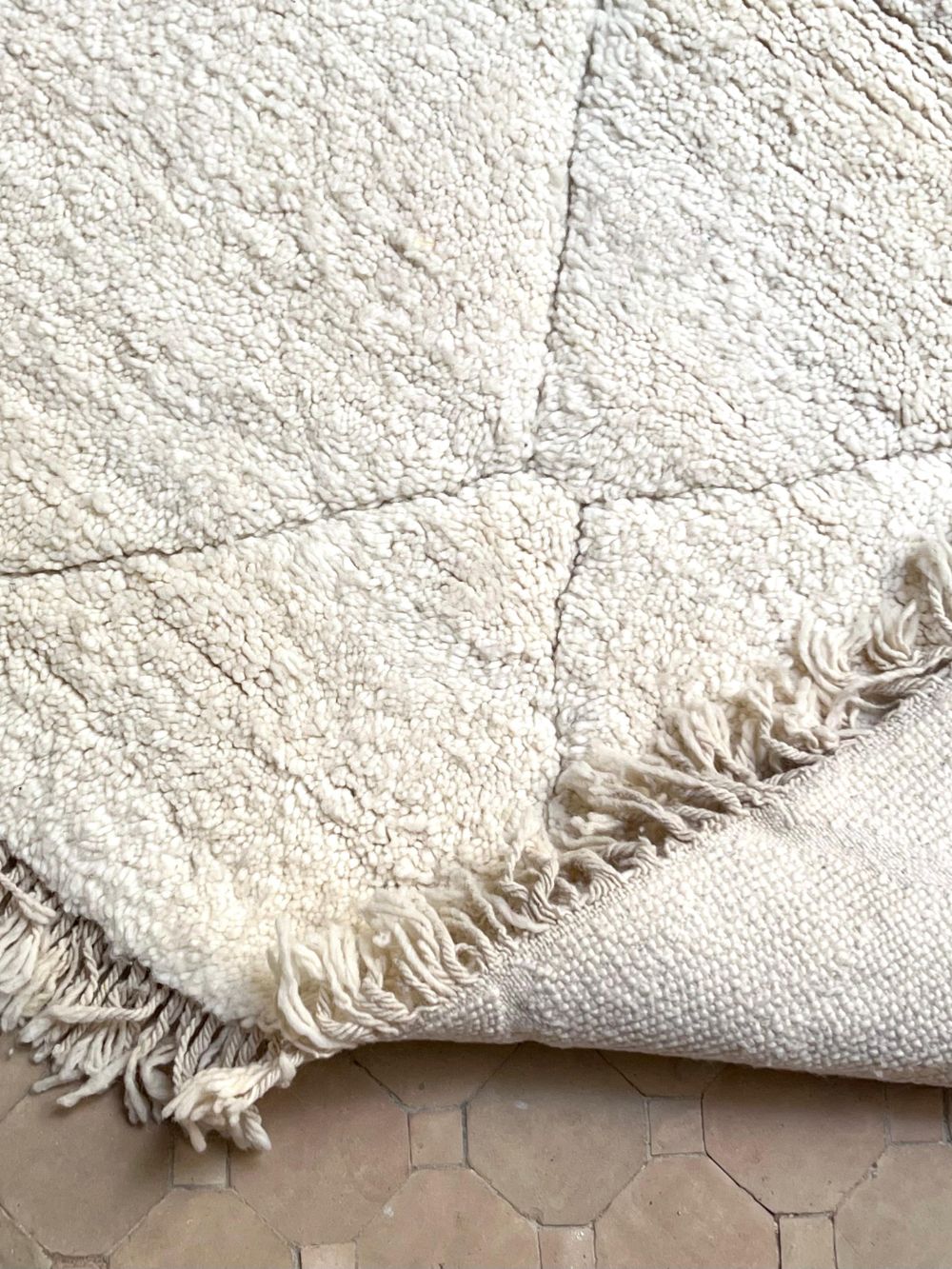 Moroccan All White Rug 300x210cm