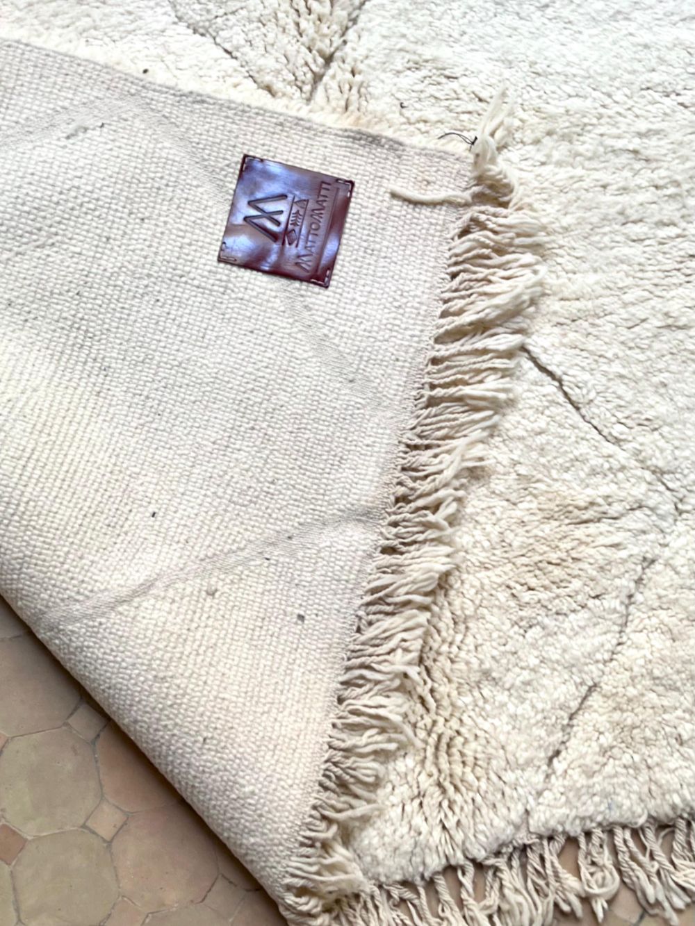 Moroccan All White Rug 300x210cm