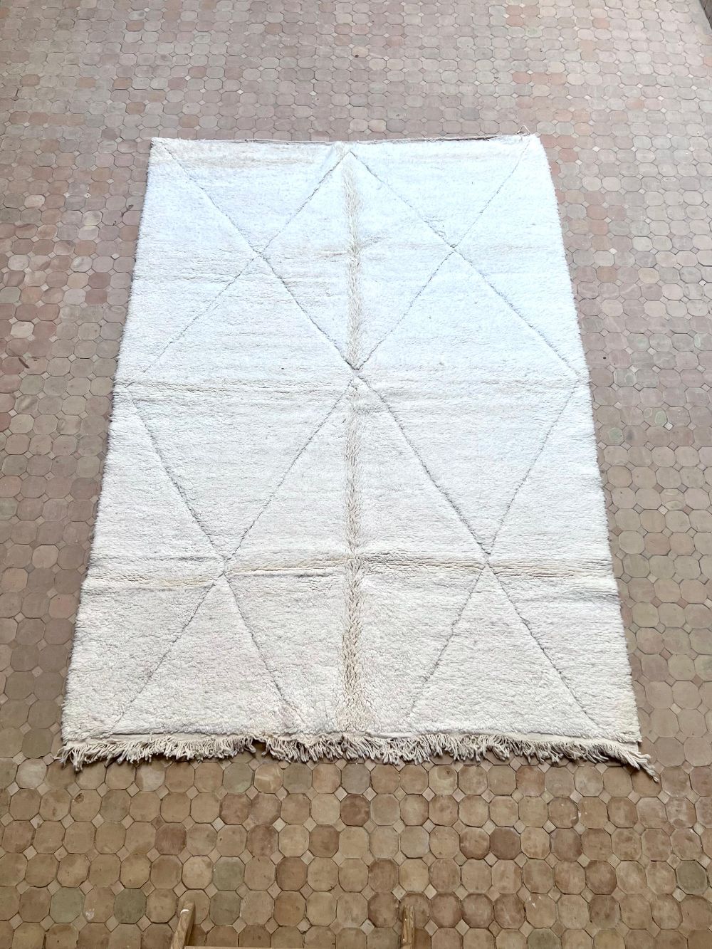 Moroccan All White Rug 300x200cm