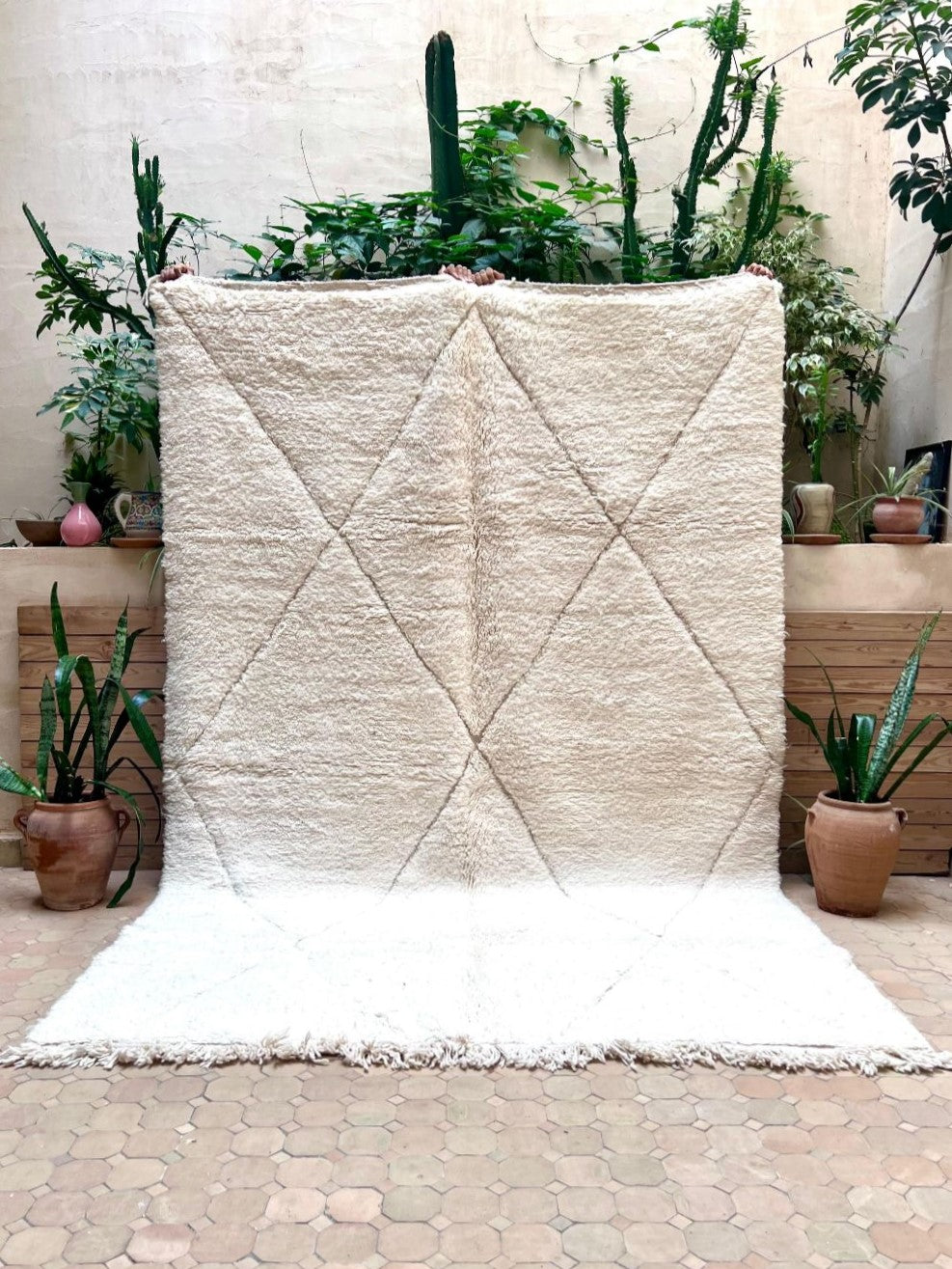 Moroccan All White Rug 300x200cm