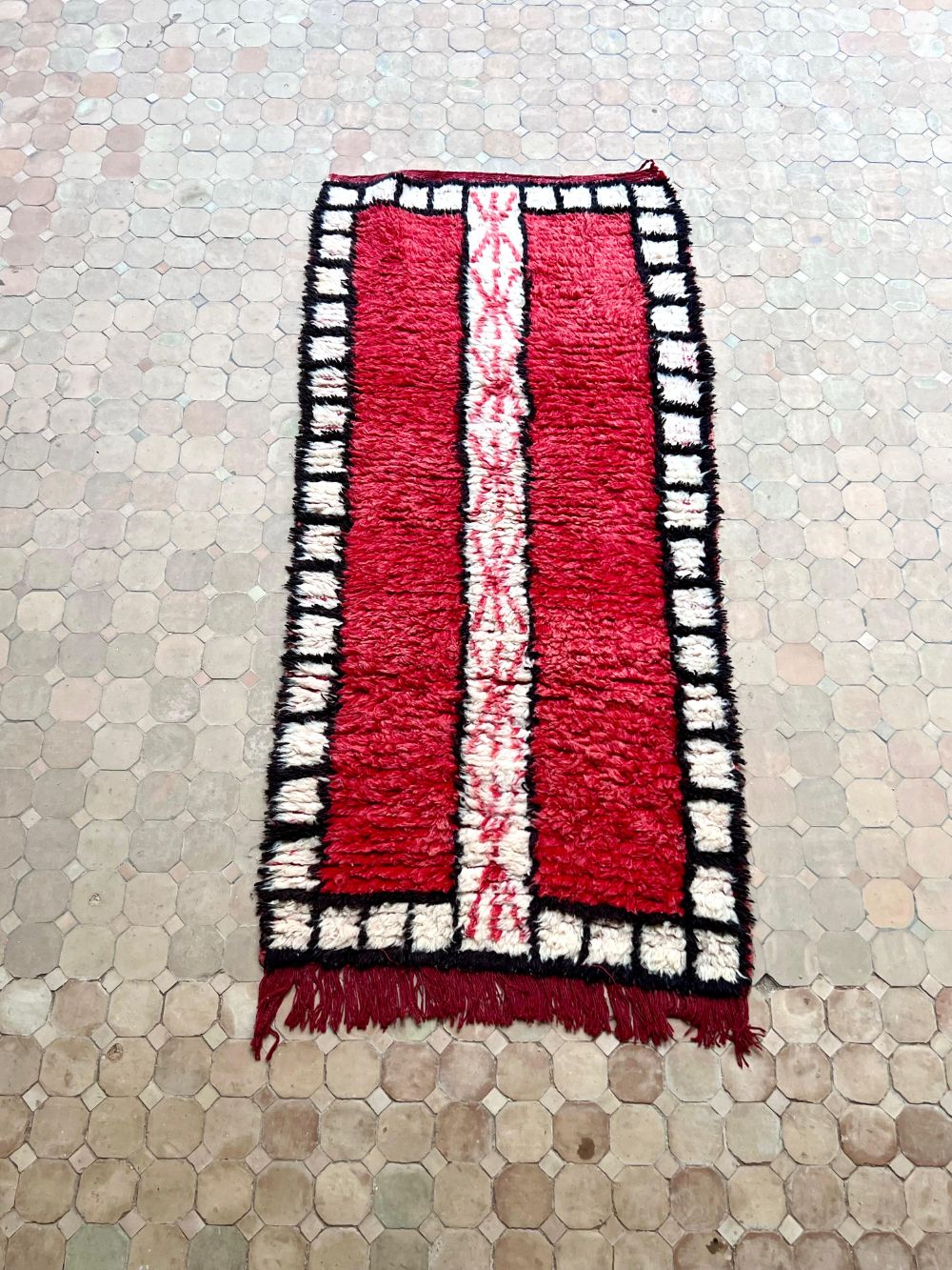 Moroccan Vintage Azilal runner Rug 200x95cm