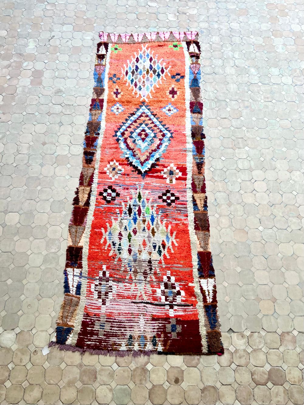 Moroccan Vintage Azilal runner Rug 275x95cm
