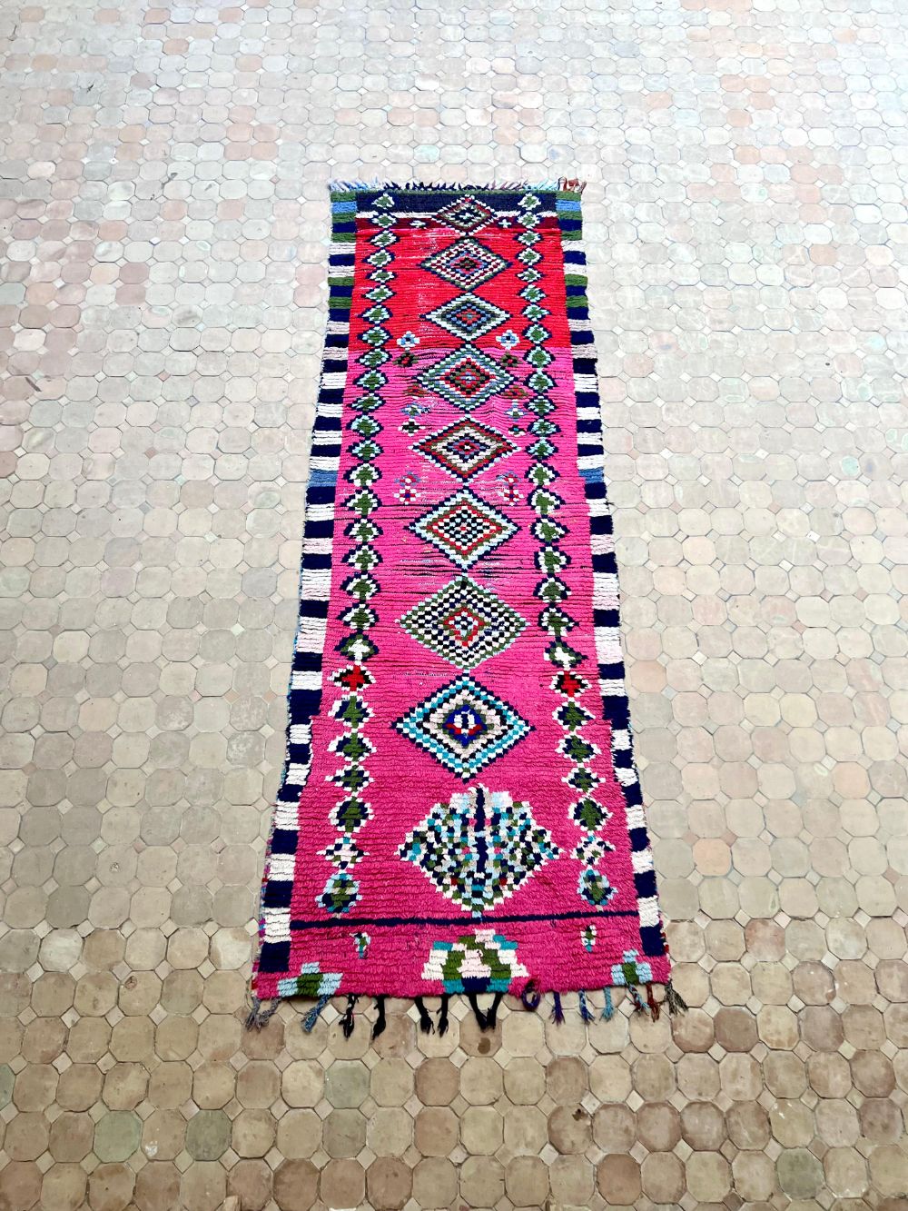 Moroccan Vintage Azilal runner Rug 265x90cm