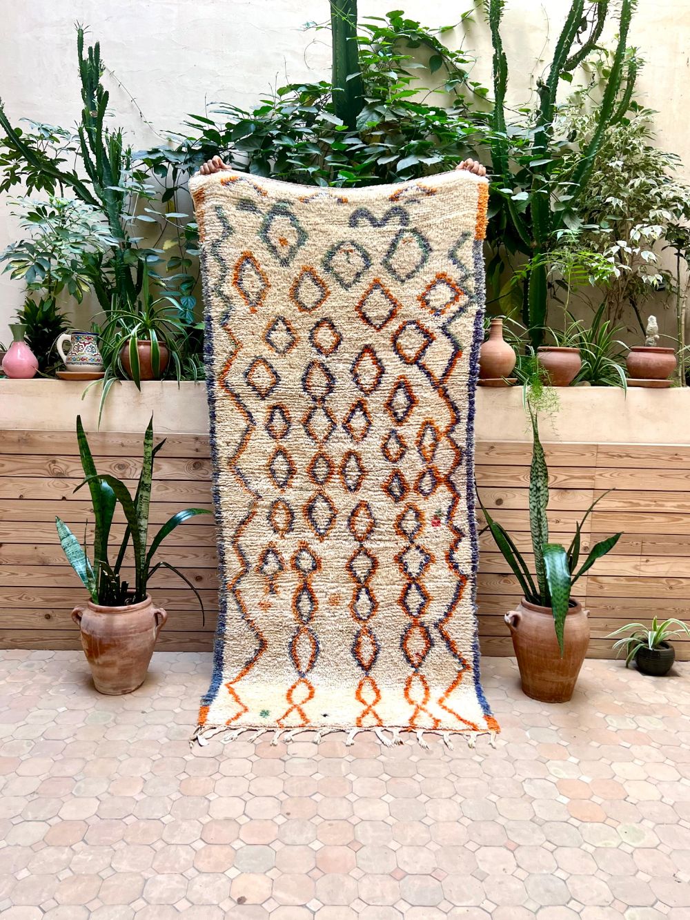 Marokkolainen vintage Azilal-matto 200x100cm