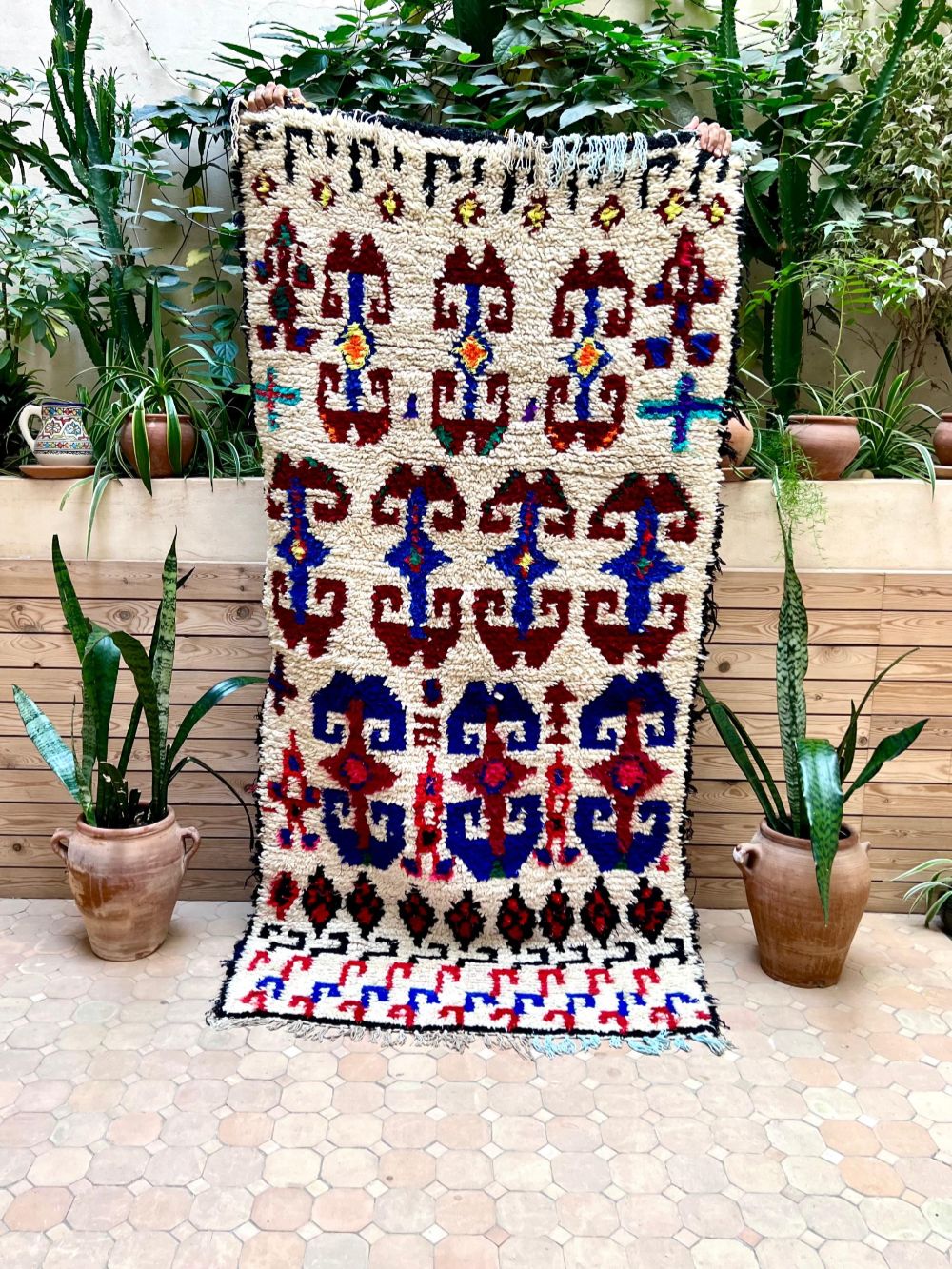 Marokkolainen vintage Azilal-matto 215x105cm