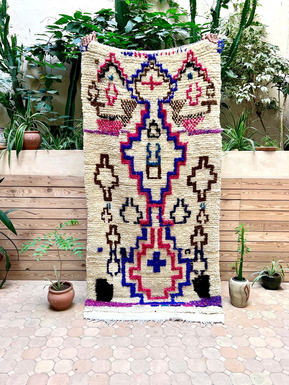 Marokkolainen vintage Azilal-matto 195x100cm