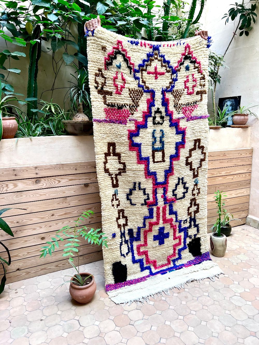 Marokkolainen vintage Azilal-matto 195x100cm