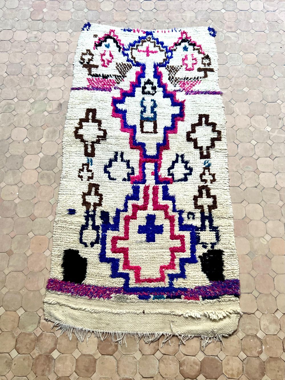 Marokkolainen vintage Azilal-matto 195x100cm