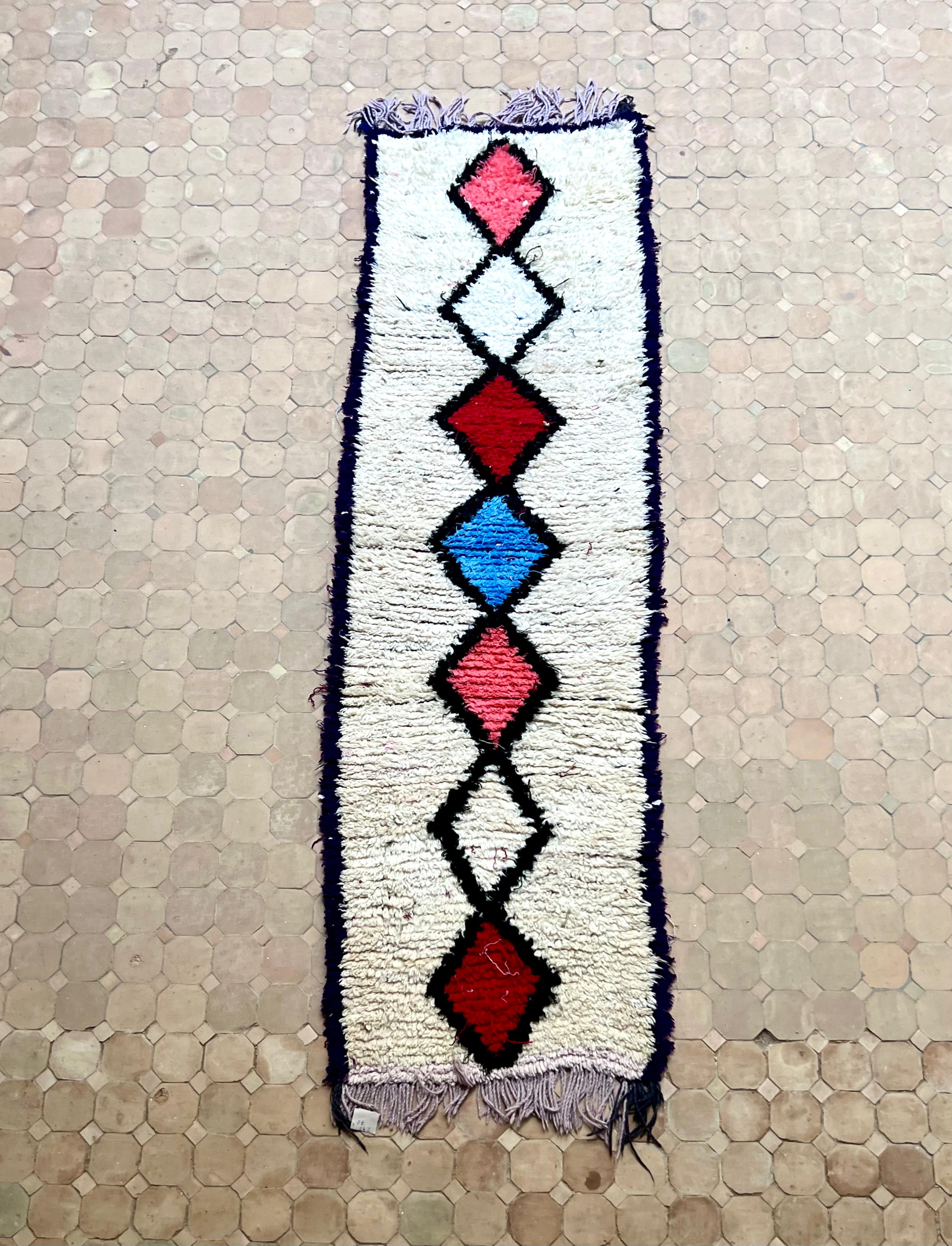 Moroccan Vintage Azilal runner Rug 240x70cm