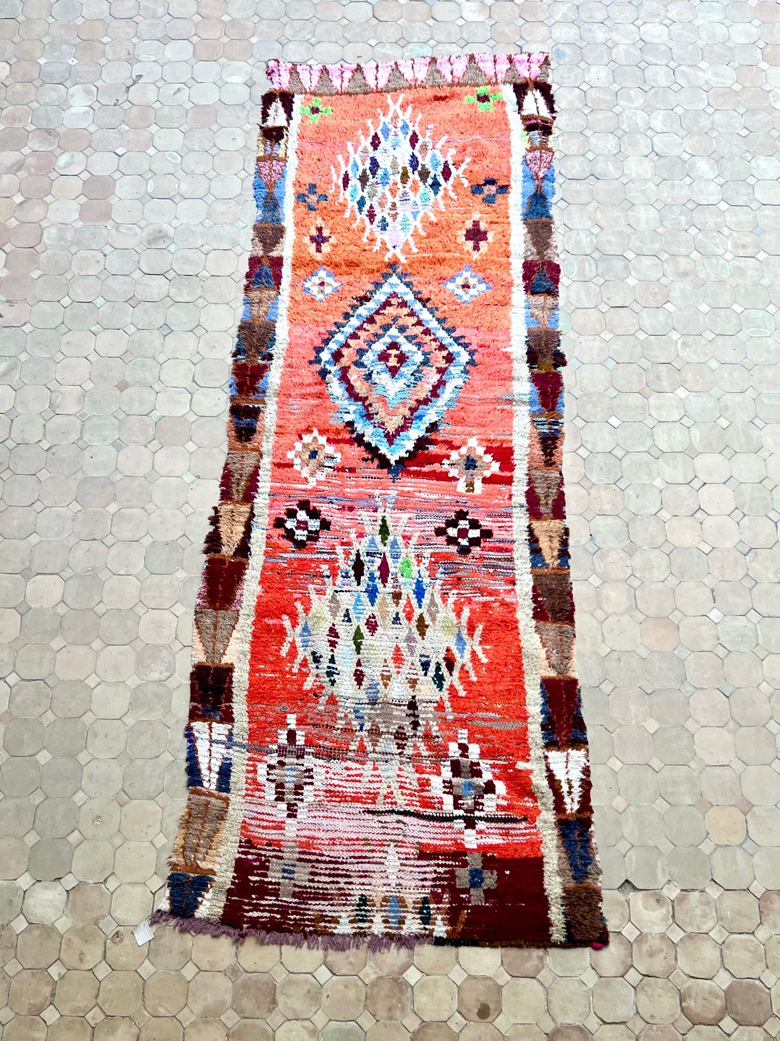 Moroccan Vintage Azilal runner Rug 275x95cm
