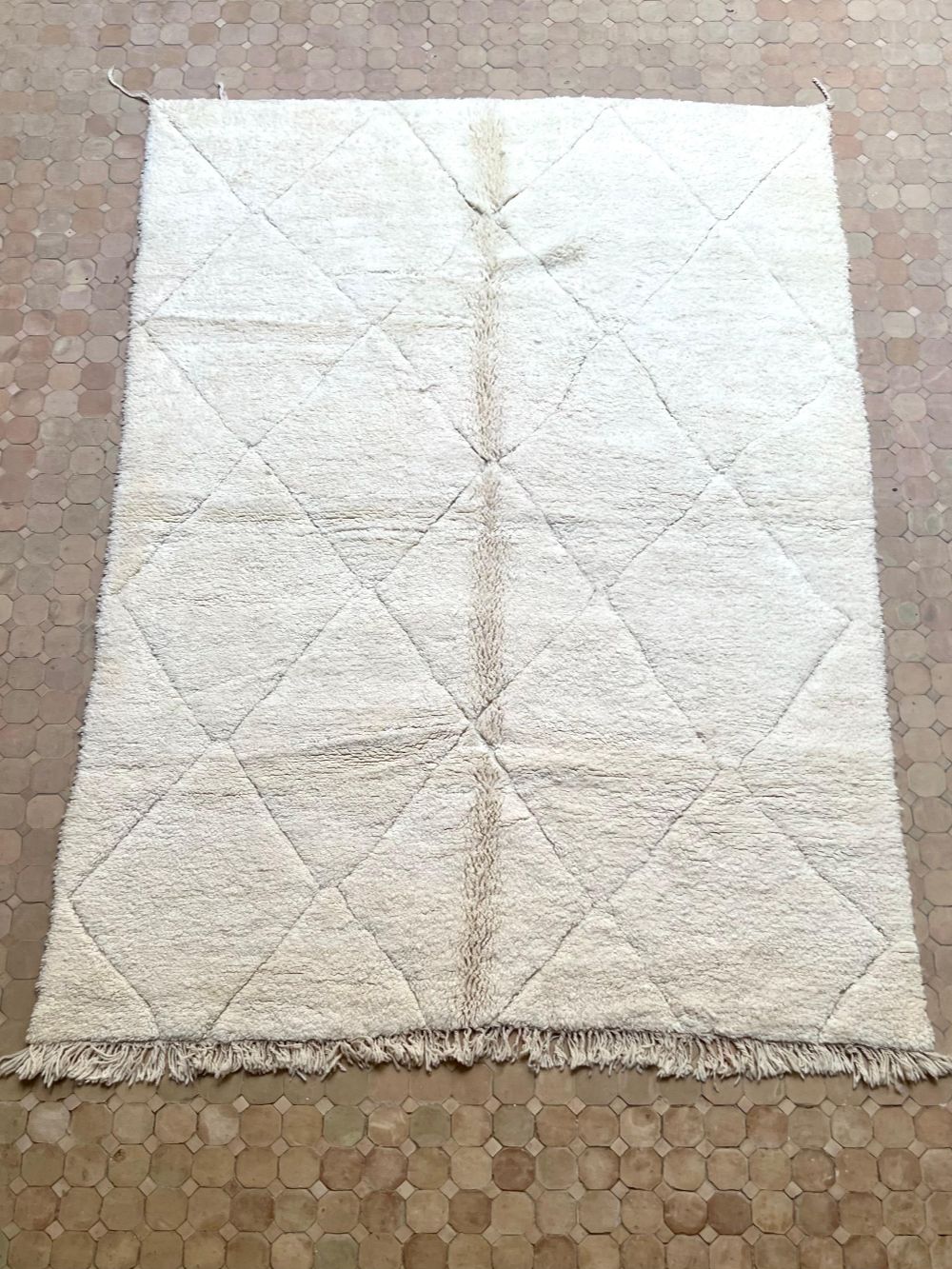 Moroccan All White Rug 300x210cm