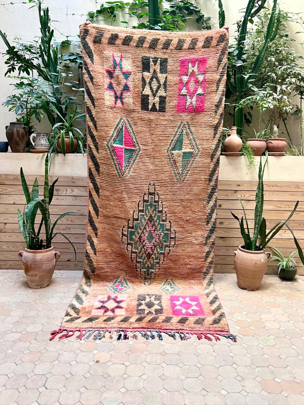 Moroccan Vintage Boujaad runner Rug 280x115cm