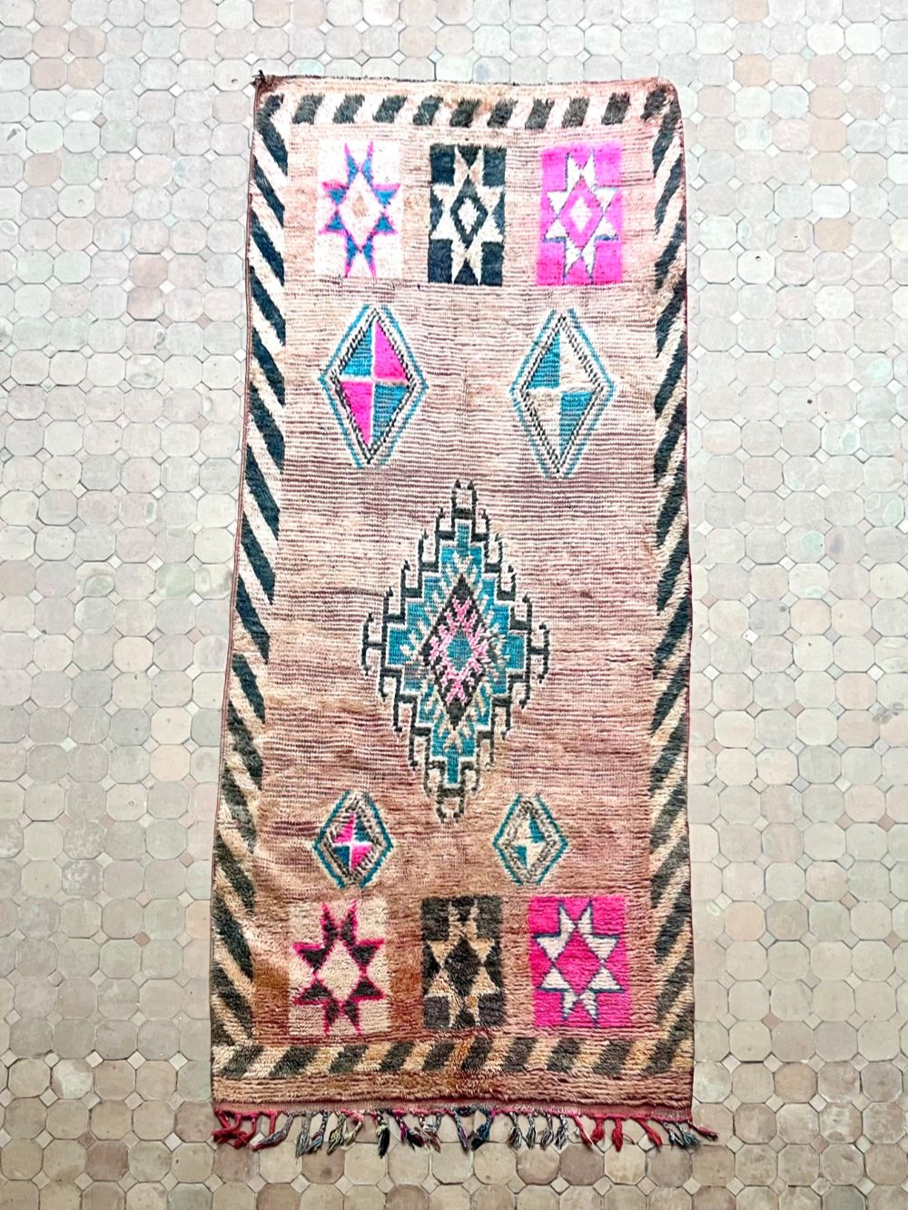 Moroccan Vintage Boujaad runner Rug 280x115cm