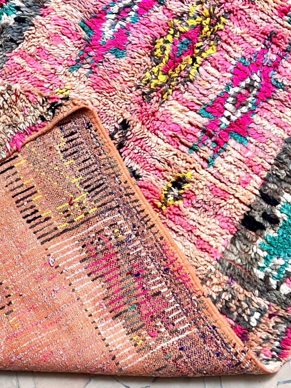 Moroccan Vintage Boujaad runner Rug 265x105cm