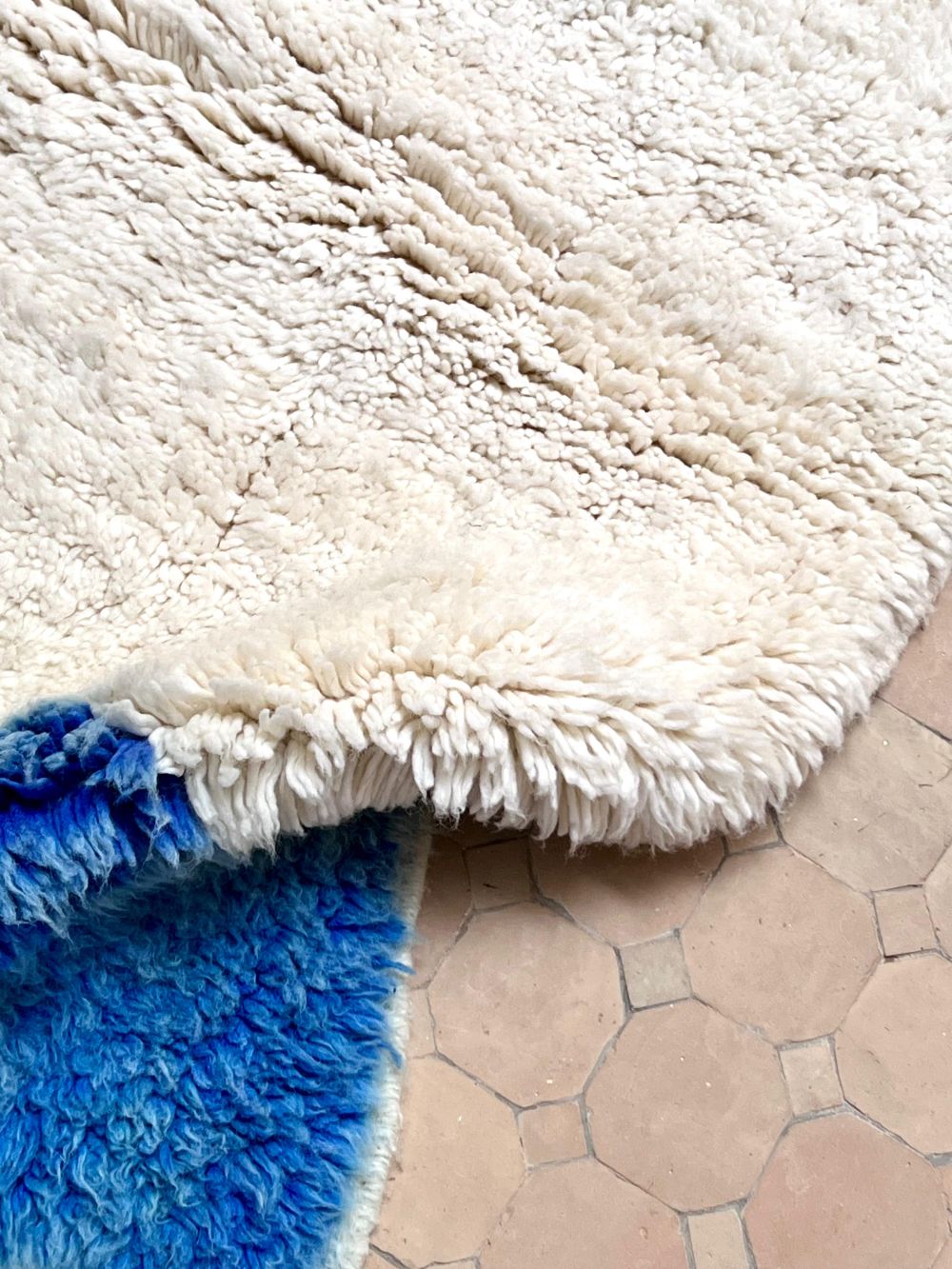 Moroccan Blue & White Rug 150x105cm