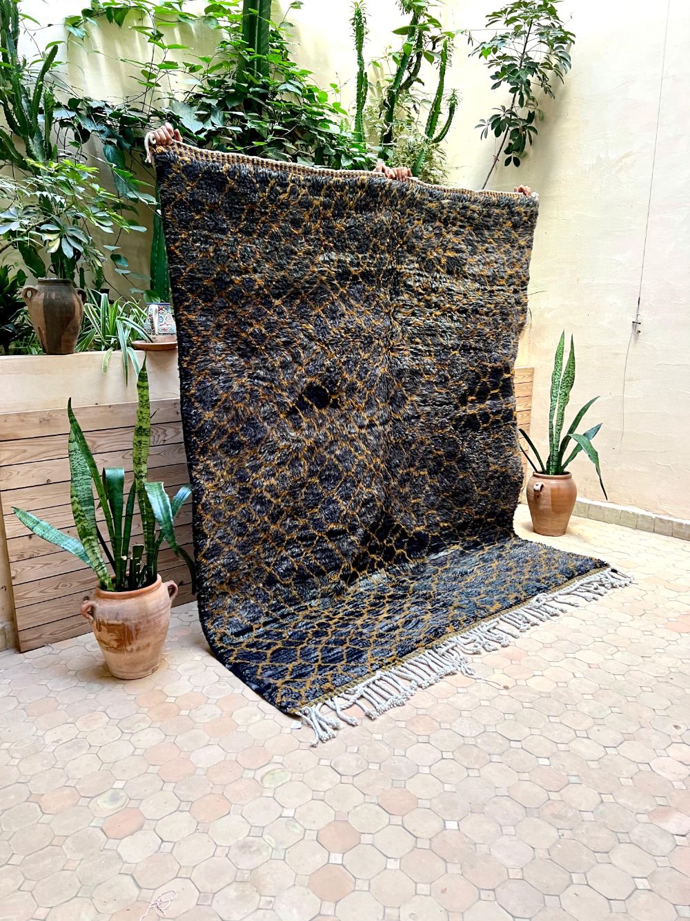 Moroccan Black Panther Rug 230x175cm