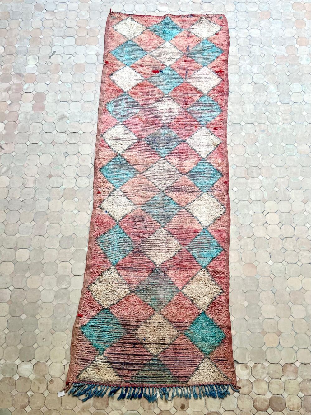Moroccan Vintage Boujaad runner Rug 315x100cm
