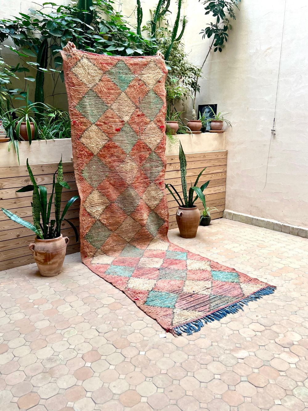 Moroccan Vintage Boujaad runner Rug 315x100cm