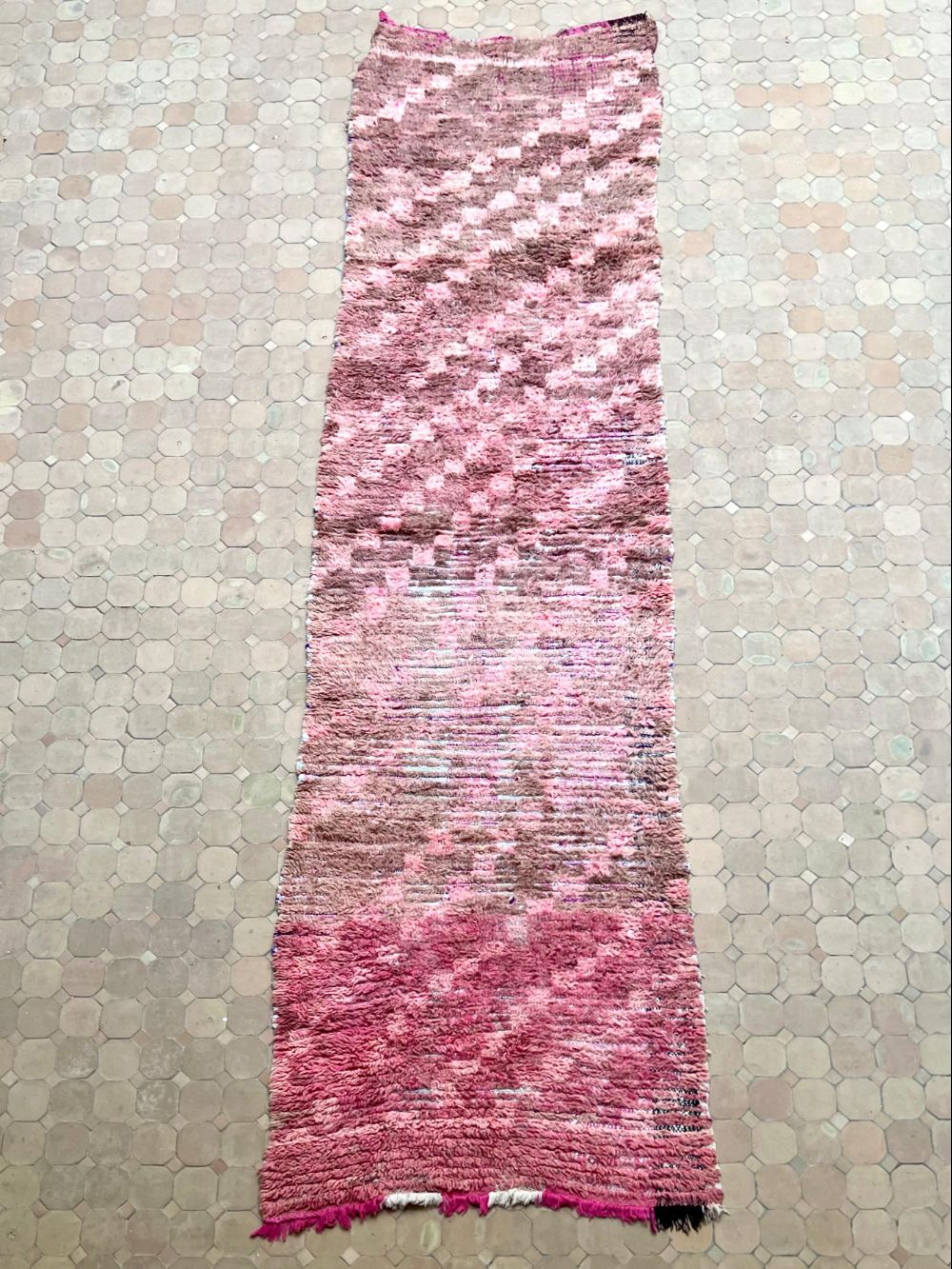 Moroccan Vintage Azilal Runner Rug 365x95cm