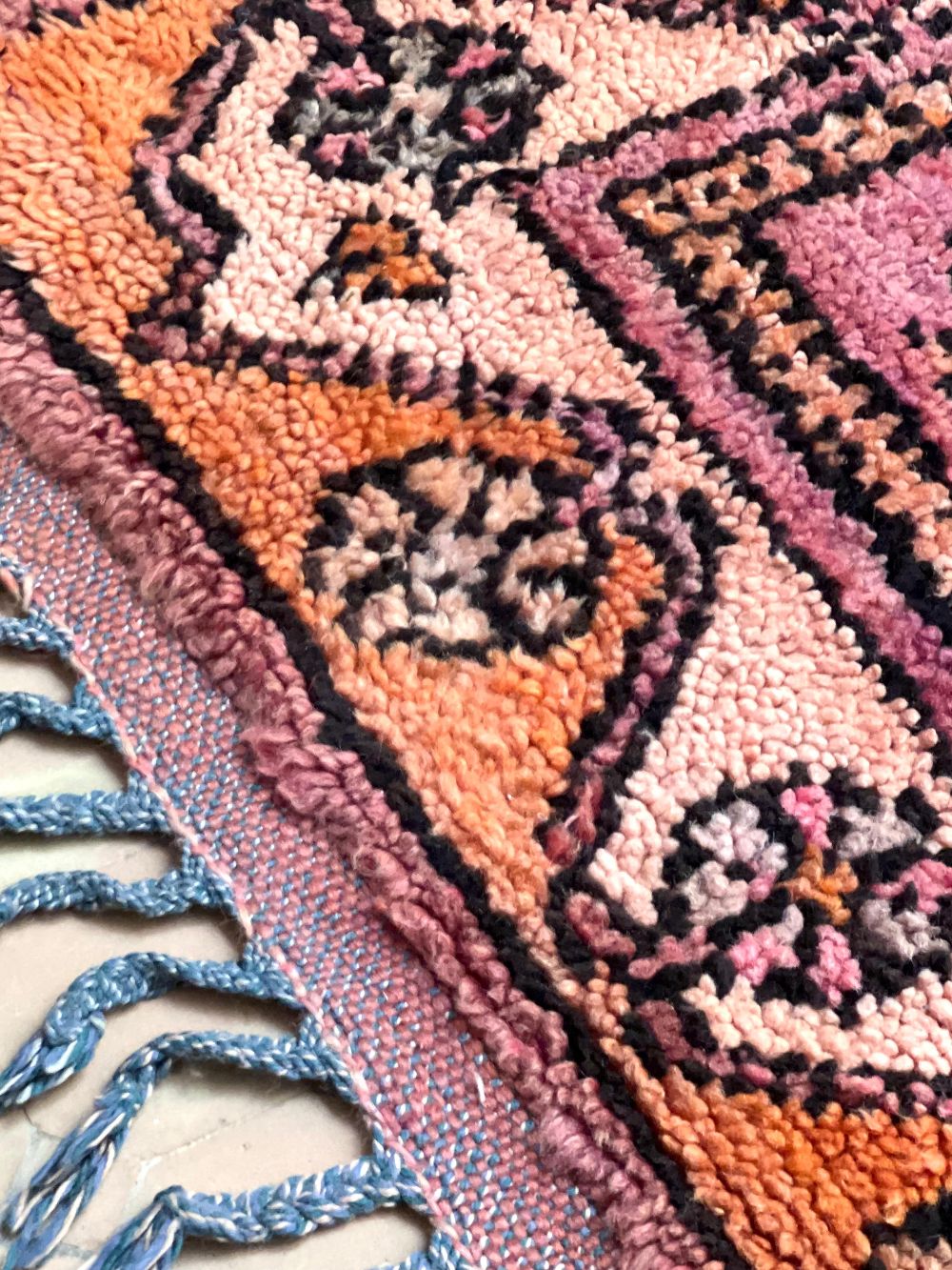 Moroccan Vintage Boujaad runner Rug 255x100cm