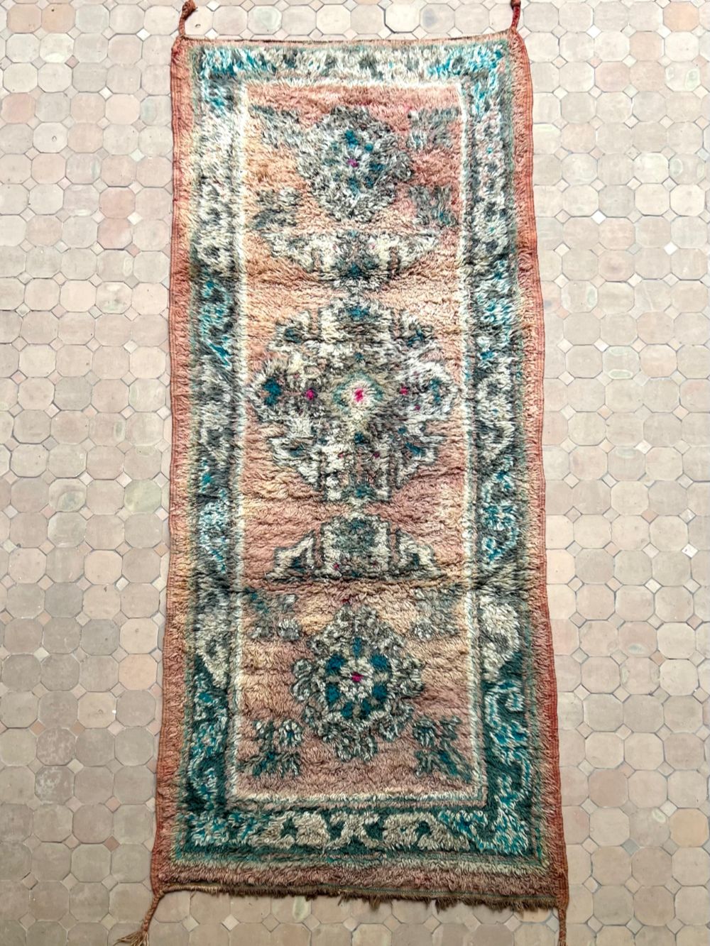 Moroccan Vintage Boujaad runner Rug 245x100cm
