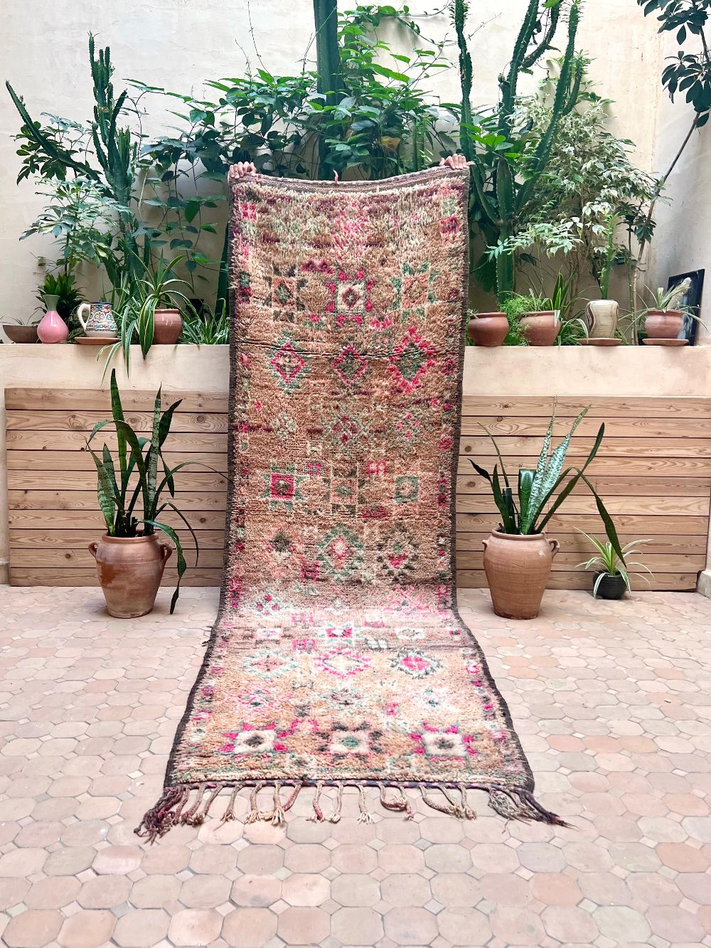 Moroccan Vintage Boujaad runner Rug 310x100cm