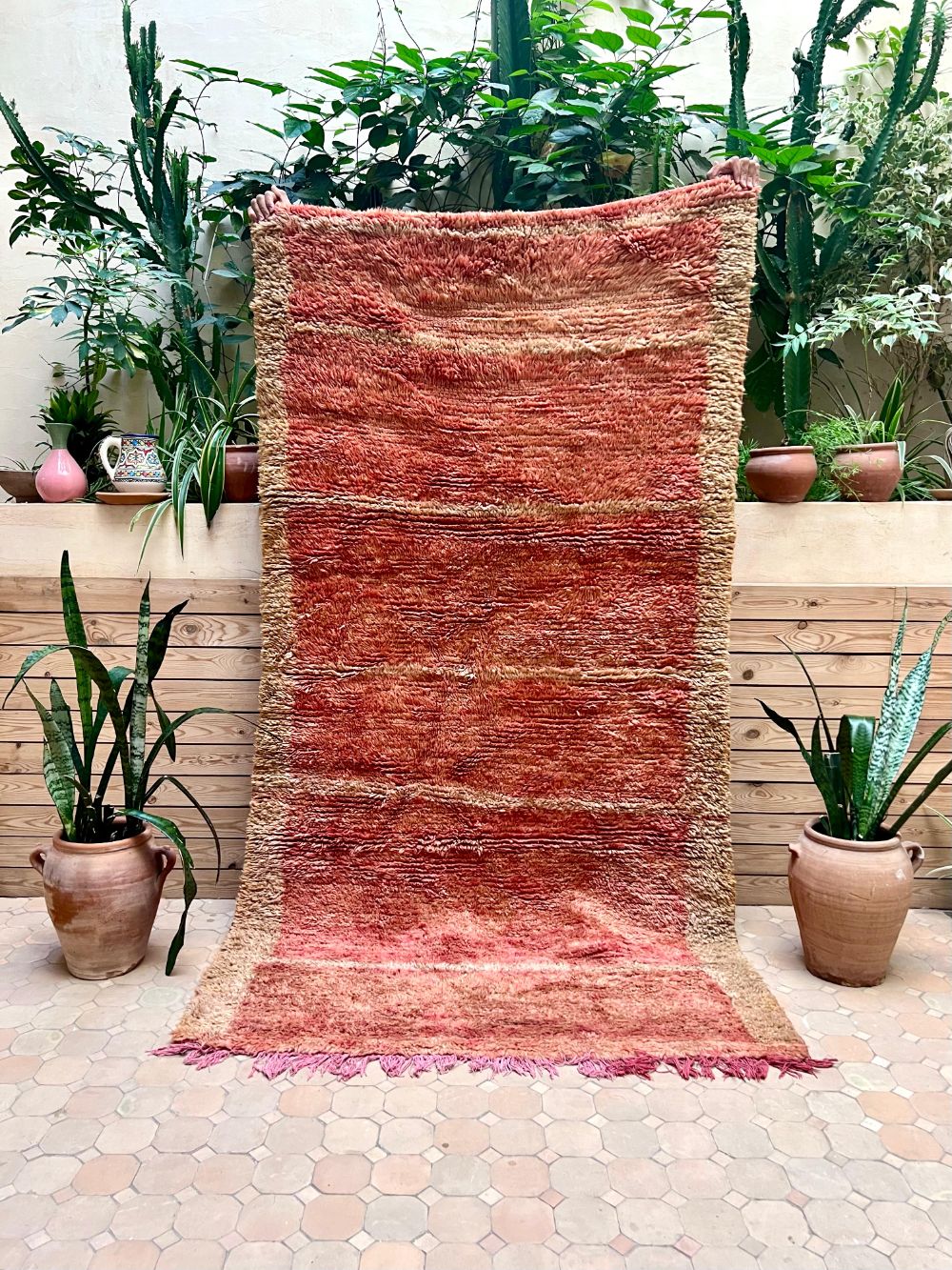 Marokkolainen vintage yksivärinen matto 230x120cm