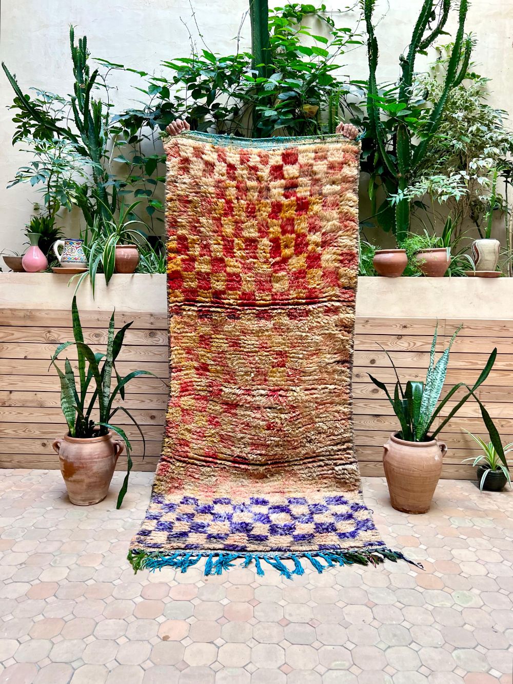 Marokkolainen vintage Boujaad käytävämatto 235x100cm