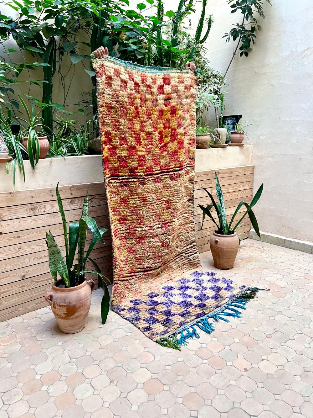 Marokkolainen vintage Boujaad käytävämatto 235x100cm