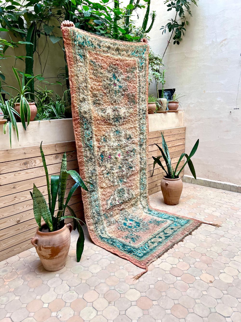 Moroccan Vintage Boujaad runner Rug 245x100cm
