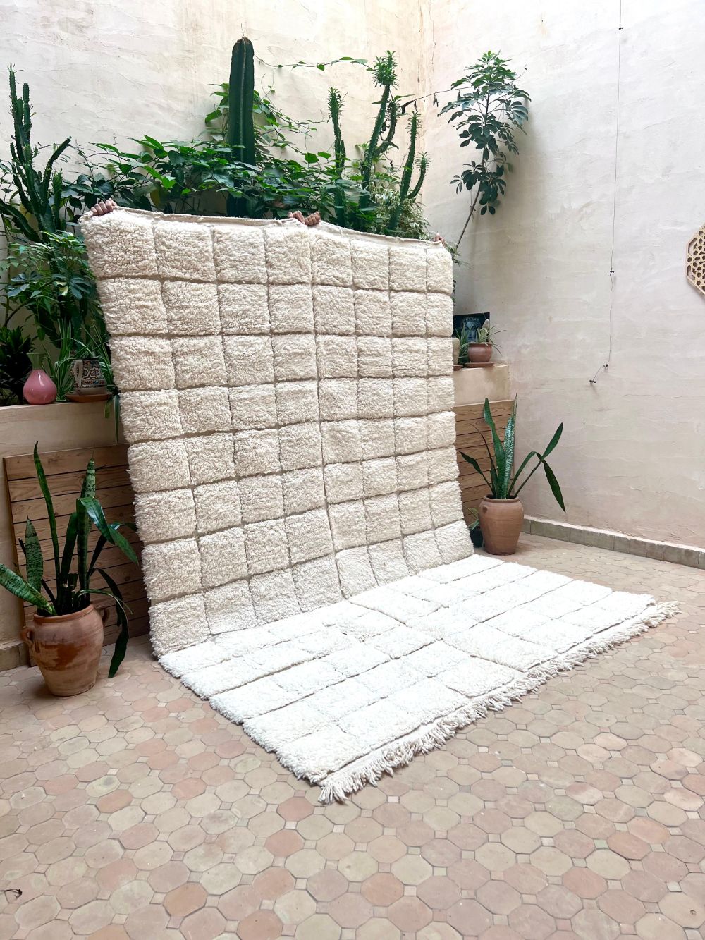 Moroccan All White Rug 300x200cm