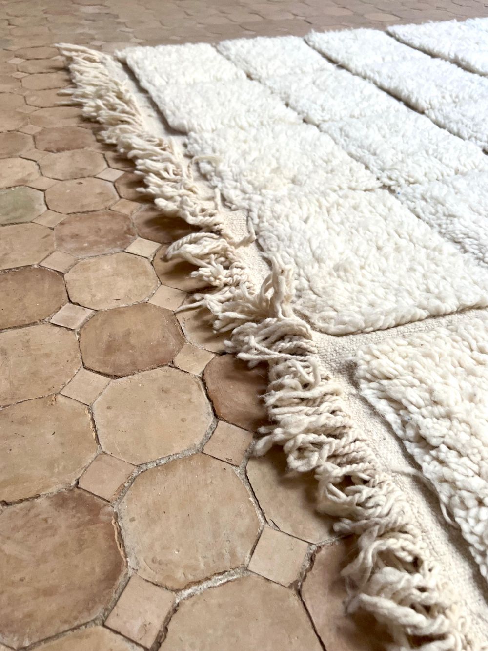 Moroccan All White Rug 300x200cm