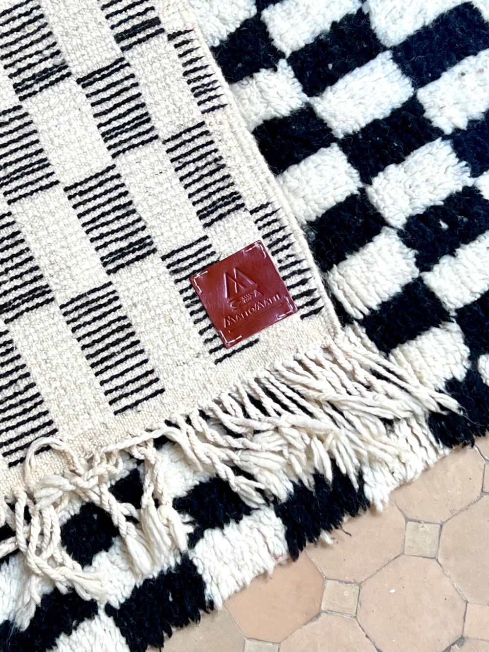 Marokkolainen ruudullinen matto 160x105cm