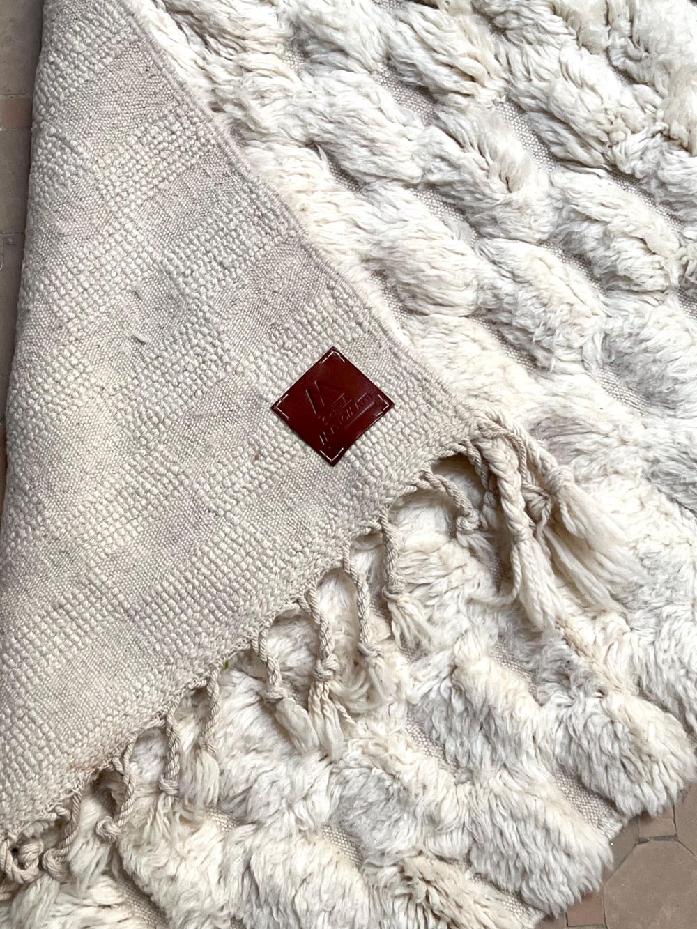 Moroccan All White Rug 220x100cm