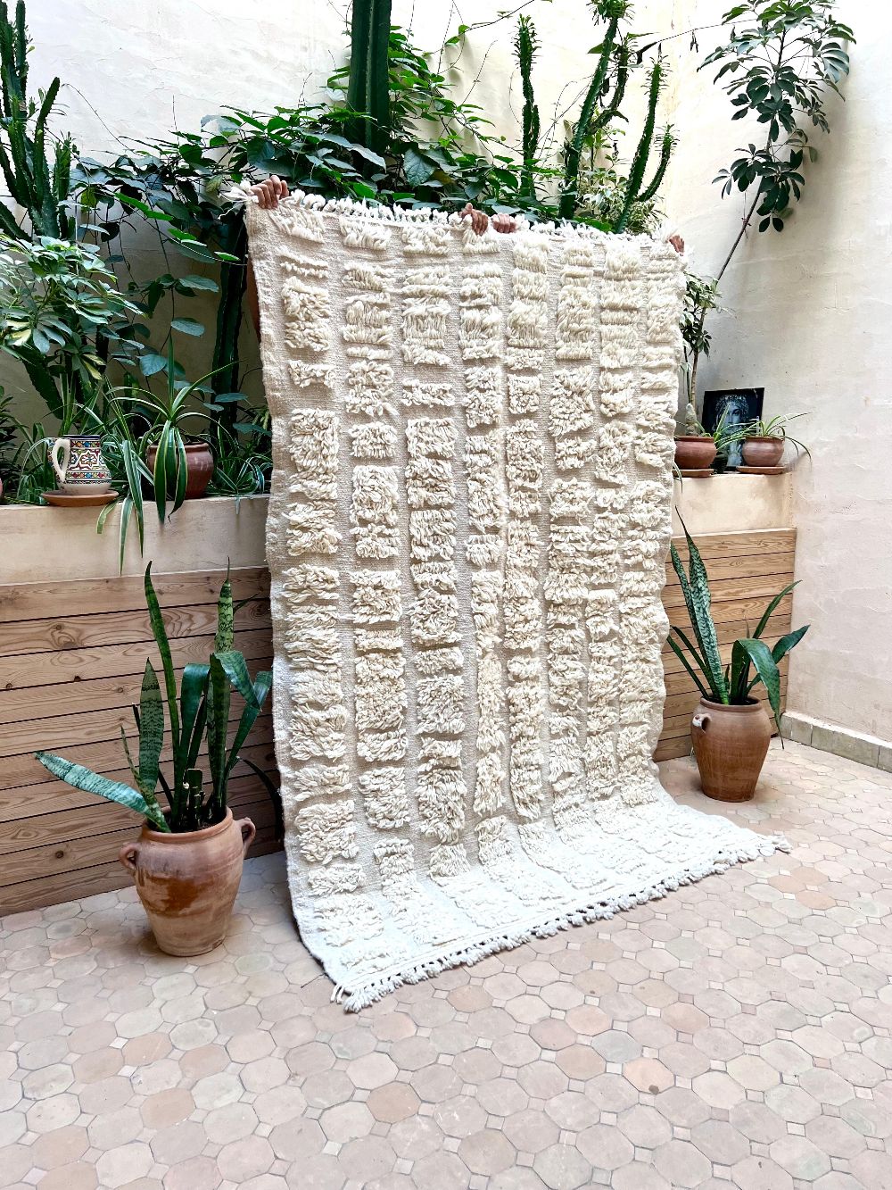 Marokkolainen valkoinen matto 220x145cm