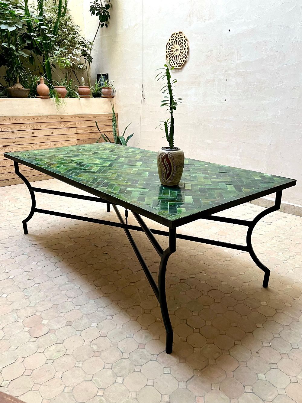 Zellige Rectangular Table: Tamegroute Green