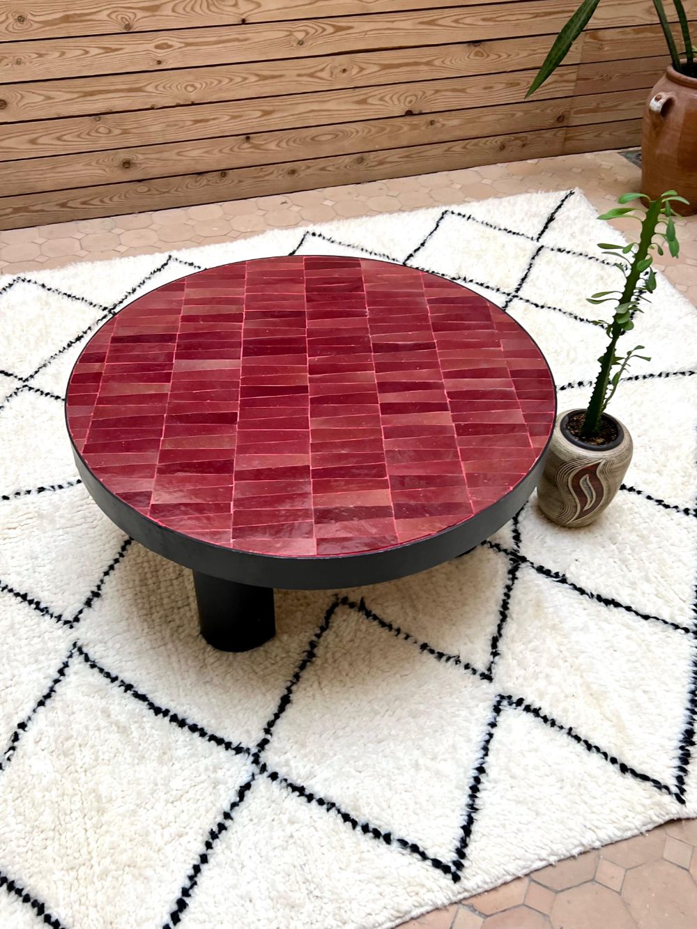 Mosaiikkipöytä, valkoinen 70cm