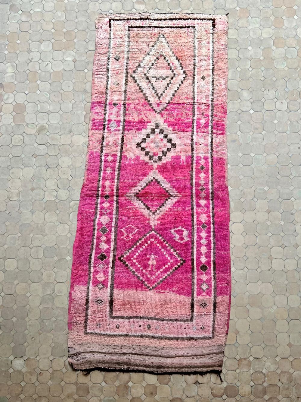 Moroccan Vintage Boujaad Runner Rug 310x115cm